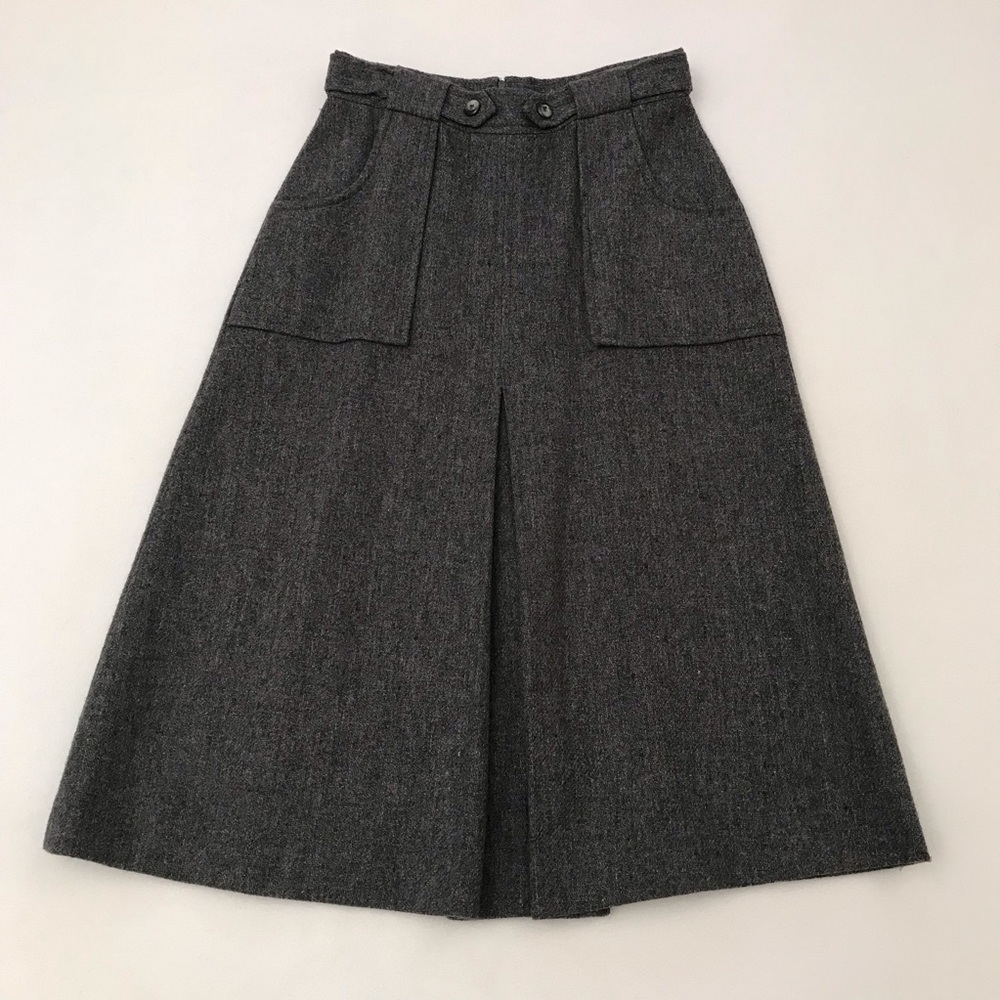 College Town Charcoal Wool Blend Skirt